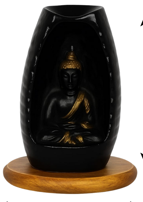 Golden Buddha Fountain Artisanal Backflow Cone Burner