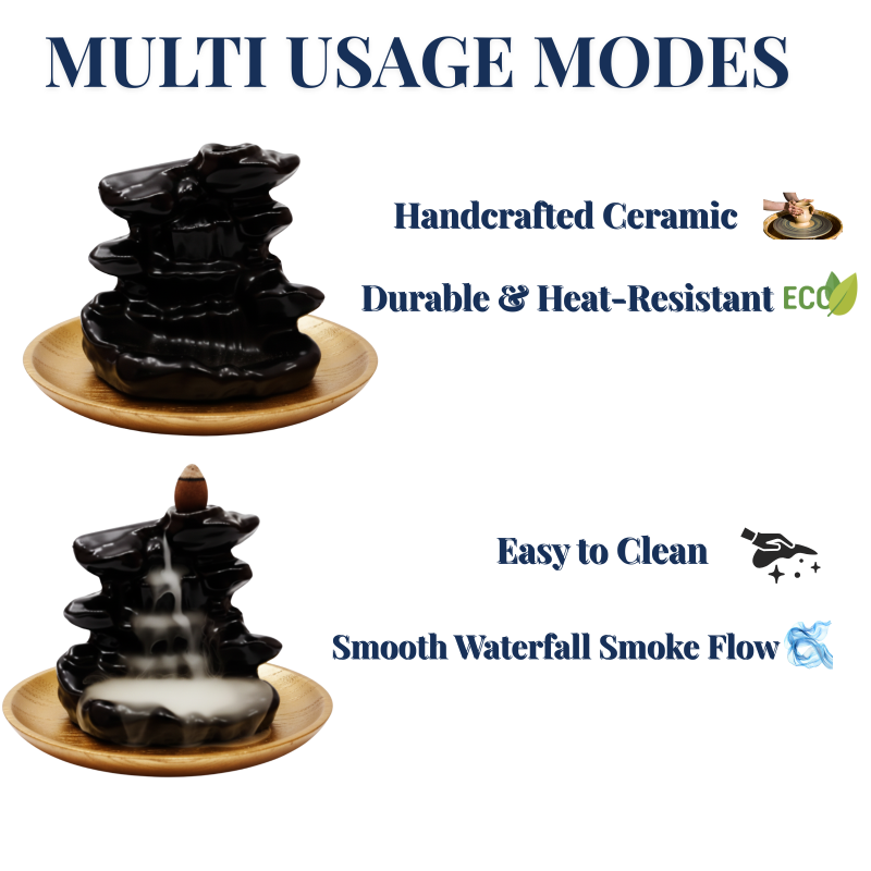 Cascading Waterfall Artisanal Backflow Cone Burner