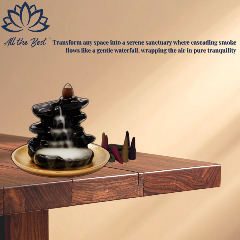 Cascading Waterfall Artisanal Backflow Cone Burner