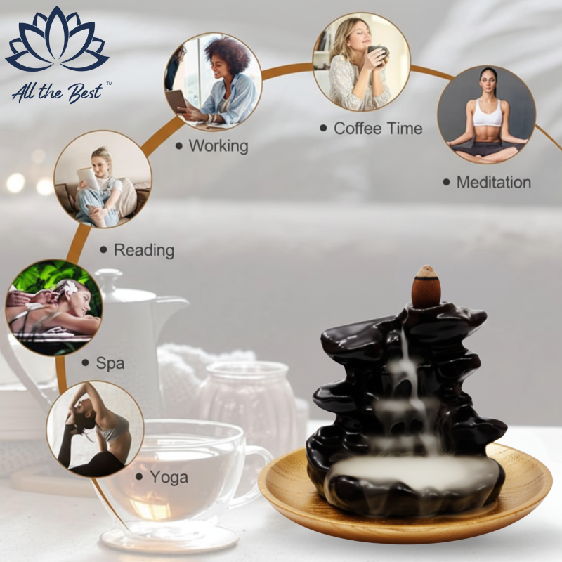 Cascading Waterfall Artisanal Backflow Cone Burner