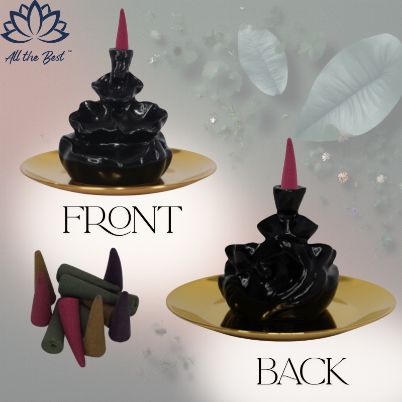Artistic Backflow Waterfall Artisanal Incense Cone Burner