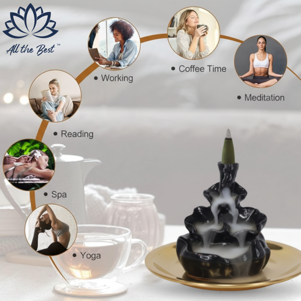 Artistic Backflow Waterfall Artisanal Incense Cone Burner