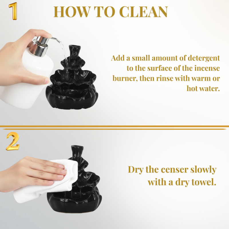 Artistic Backflow Waterfall Artisanal Incense Cone Burner